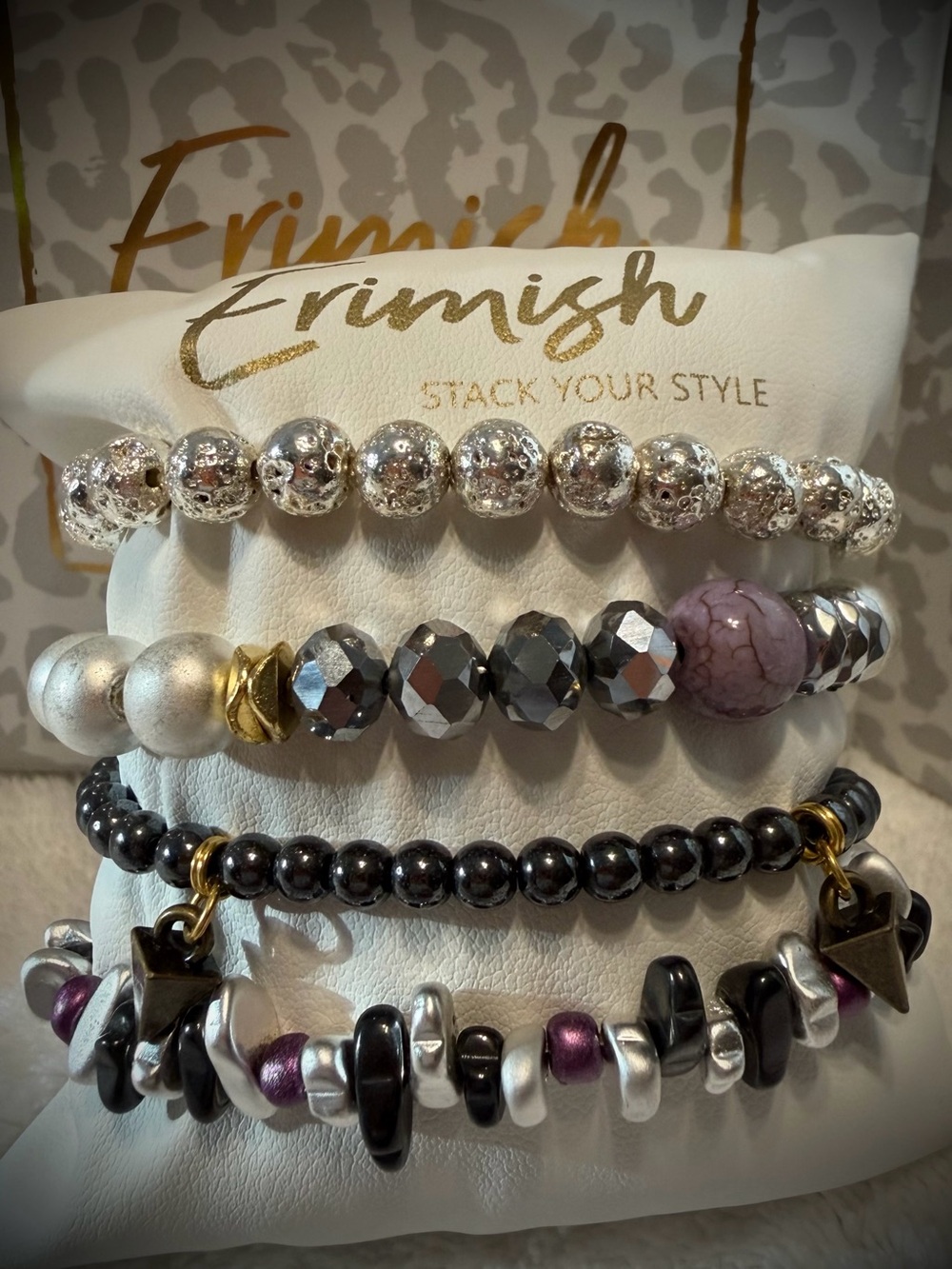 New ERIMISH Bracelets 4 Pc- Purple - Custom Regular, Kids or Extended Size